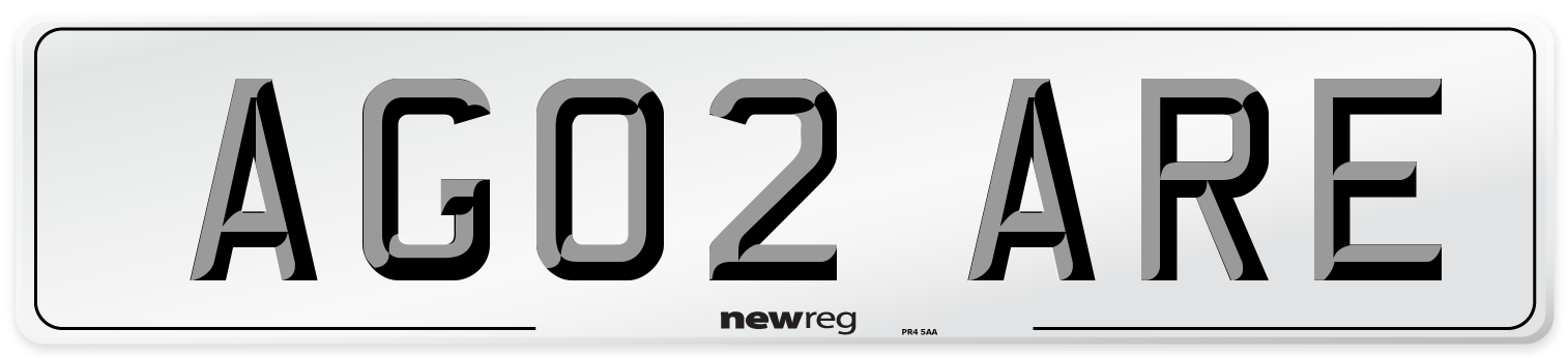 AG02 ARE Number Plate from New Reg